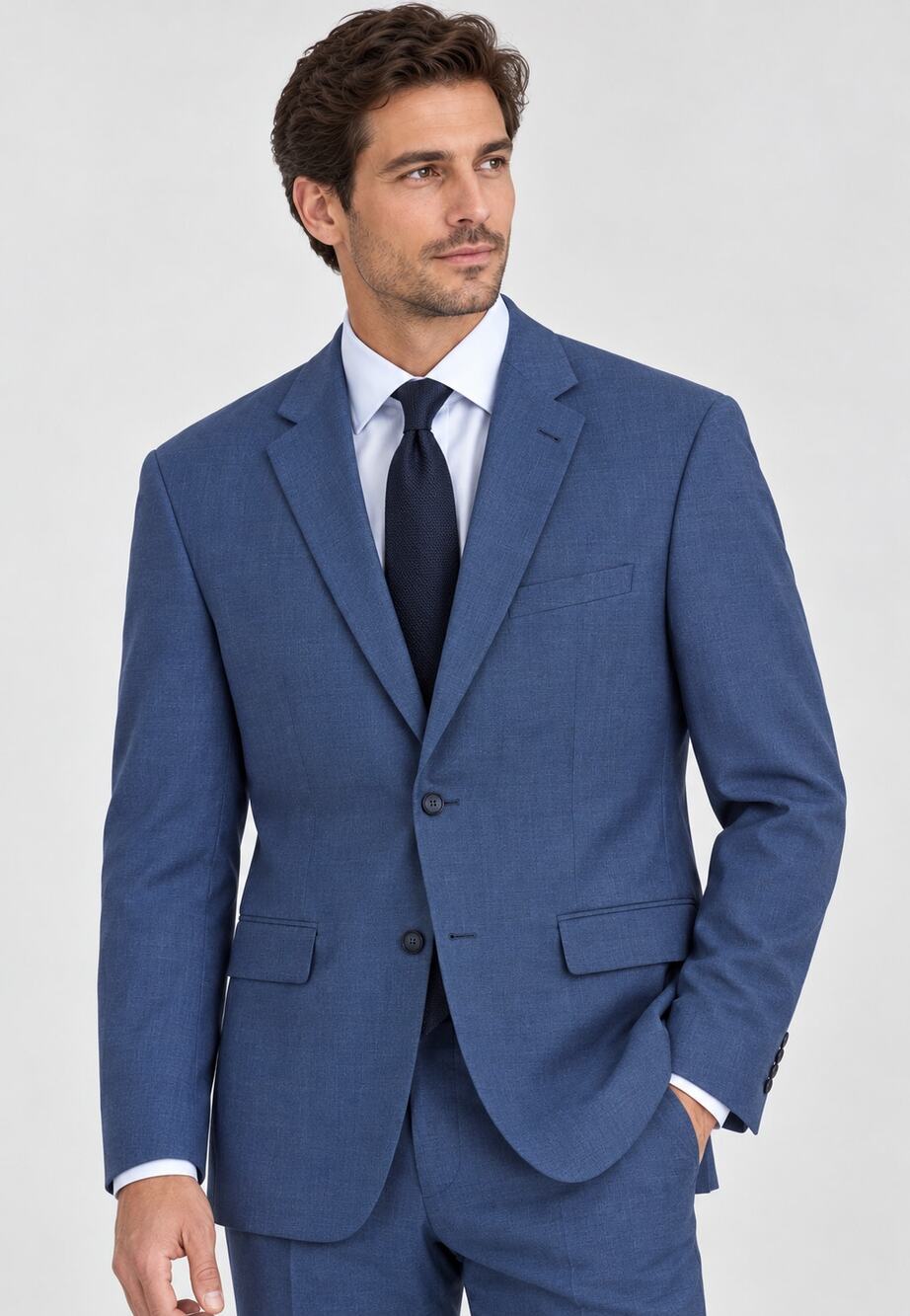 Marc New York Men's Blue Double Vented Blazer Sport Coat Suit Jacket 48L